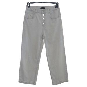 Massimo Dutti Straight Leg Jeans Front Button 5 Pocket Style Gray Womens 6